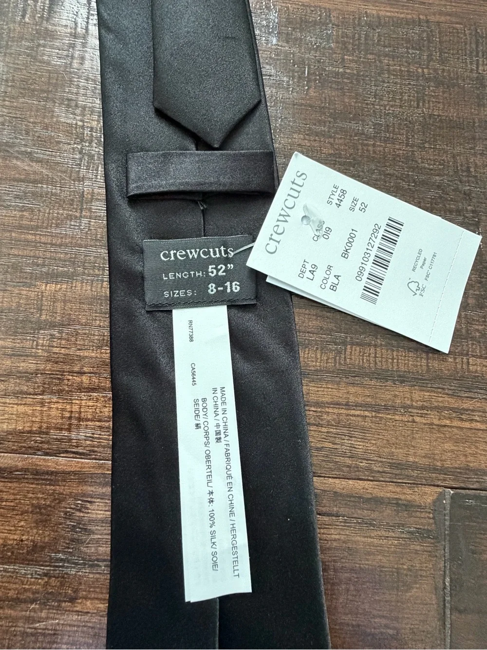Crewcuts Black Satin Necktie